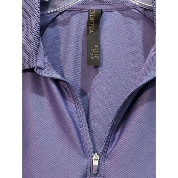 Mondetta Women's Golf Shirt Collared Short Sleeve 1/4 Zipper - Plum Color - Picture 4 of 10